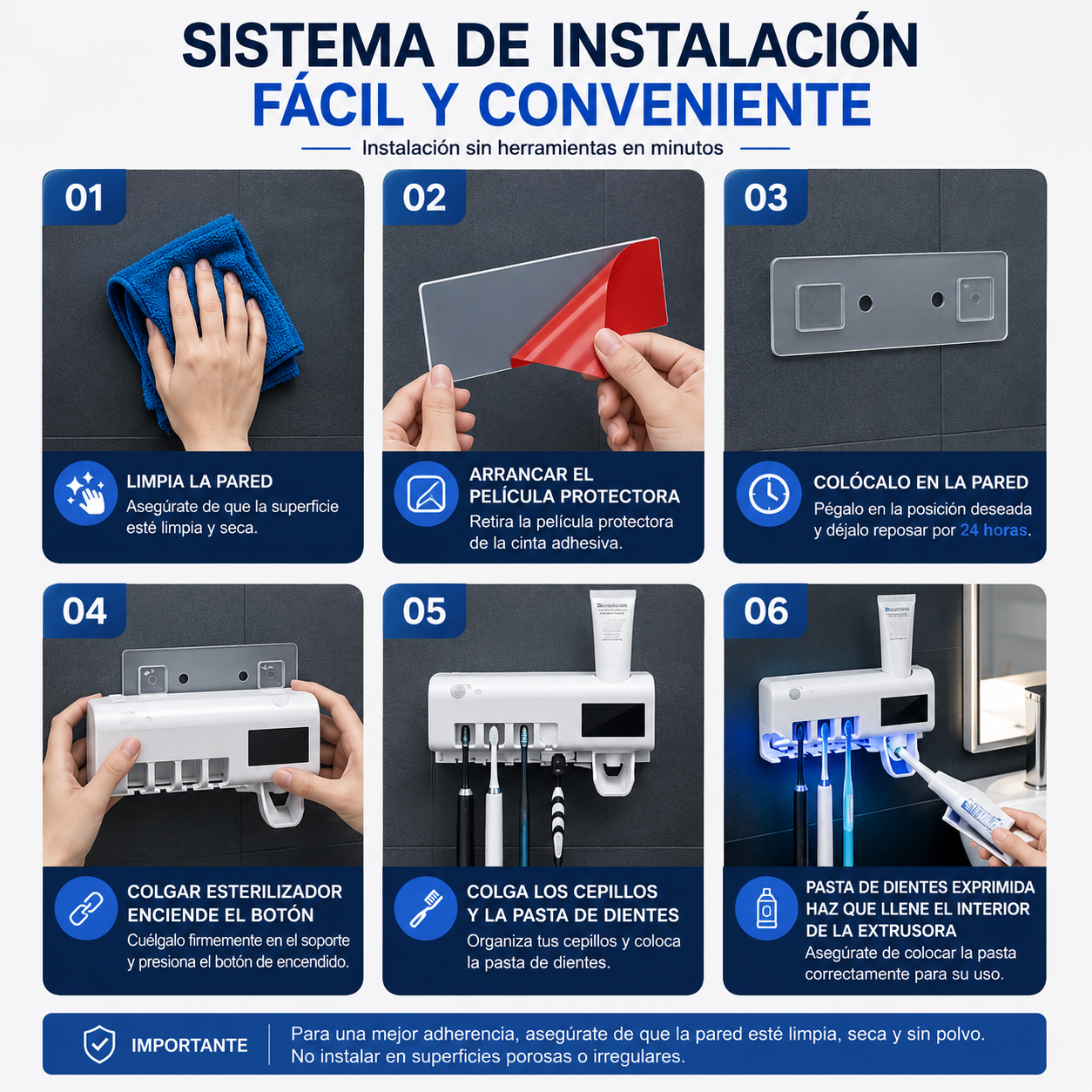 PureDent™ | Dispensador Y Esterilizador de Cepillos UV